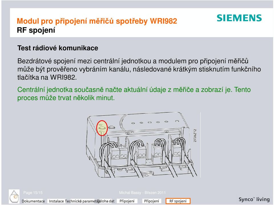 funkčního tlačítka na WRI982.