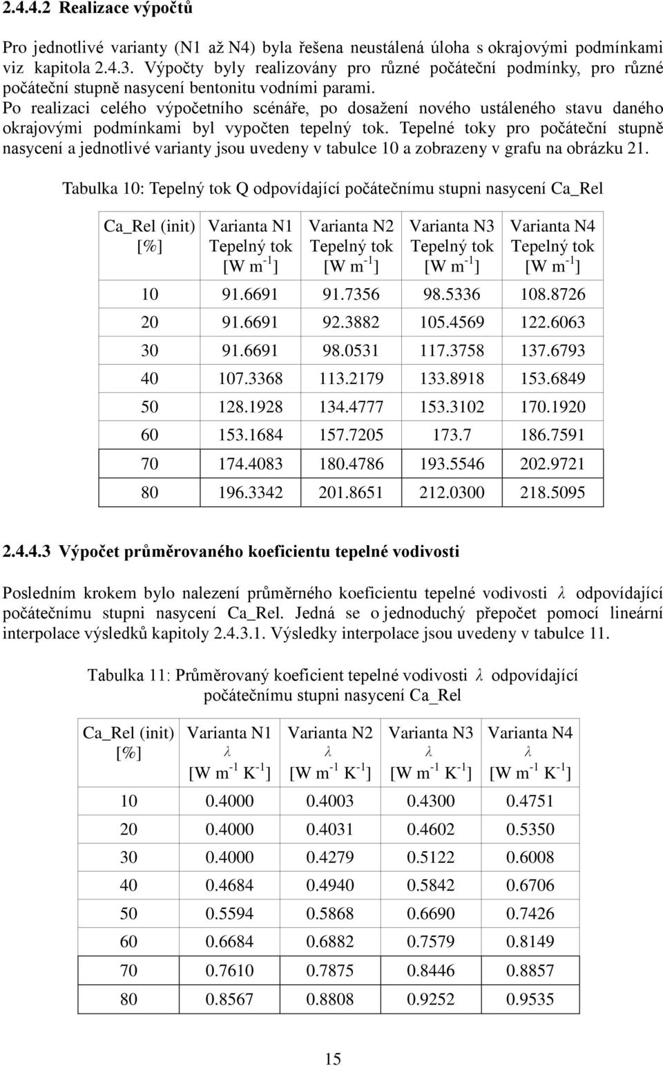 Po realizaci celého výpočetního scénáře, po dosažení nového ustáleného stavu daného okrajovými podmínkami byl vypočten tepelný tok.