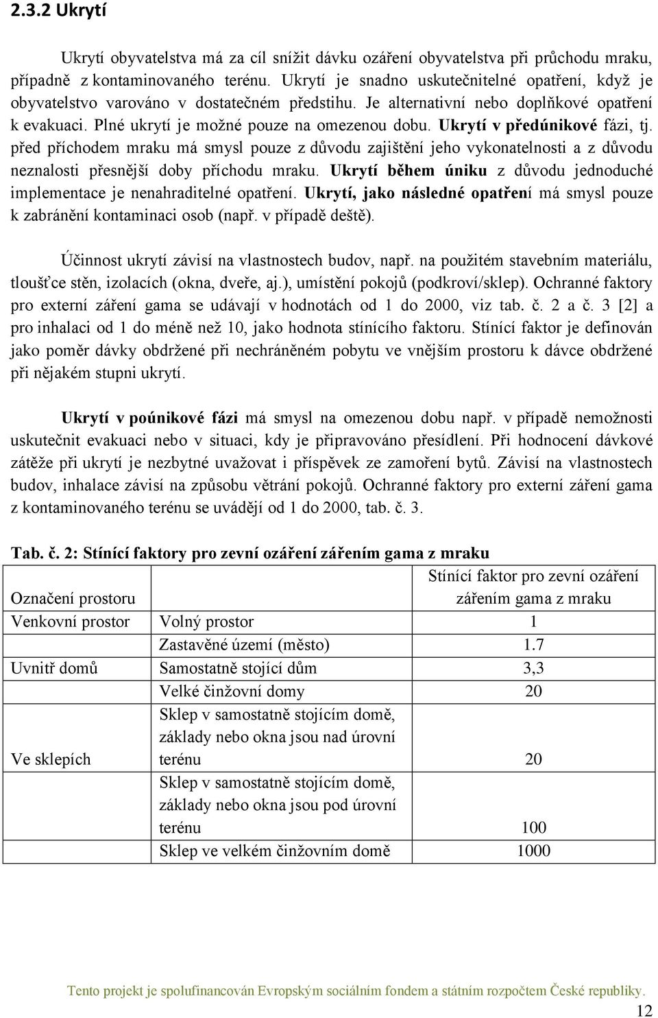 Ukrytí v předúnikové fázi, tj. před příchodem mraku má smysl pouze z důvodu zajištění jeho vykonatelnosti a z důvodu neznalosti přesnější doby příchodu mraku.