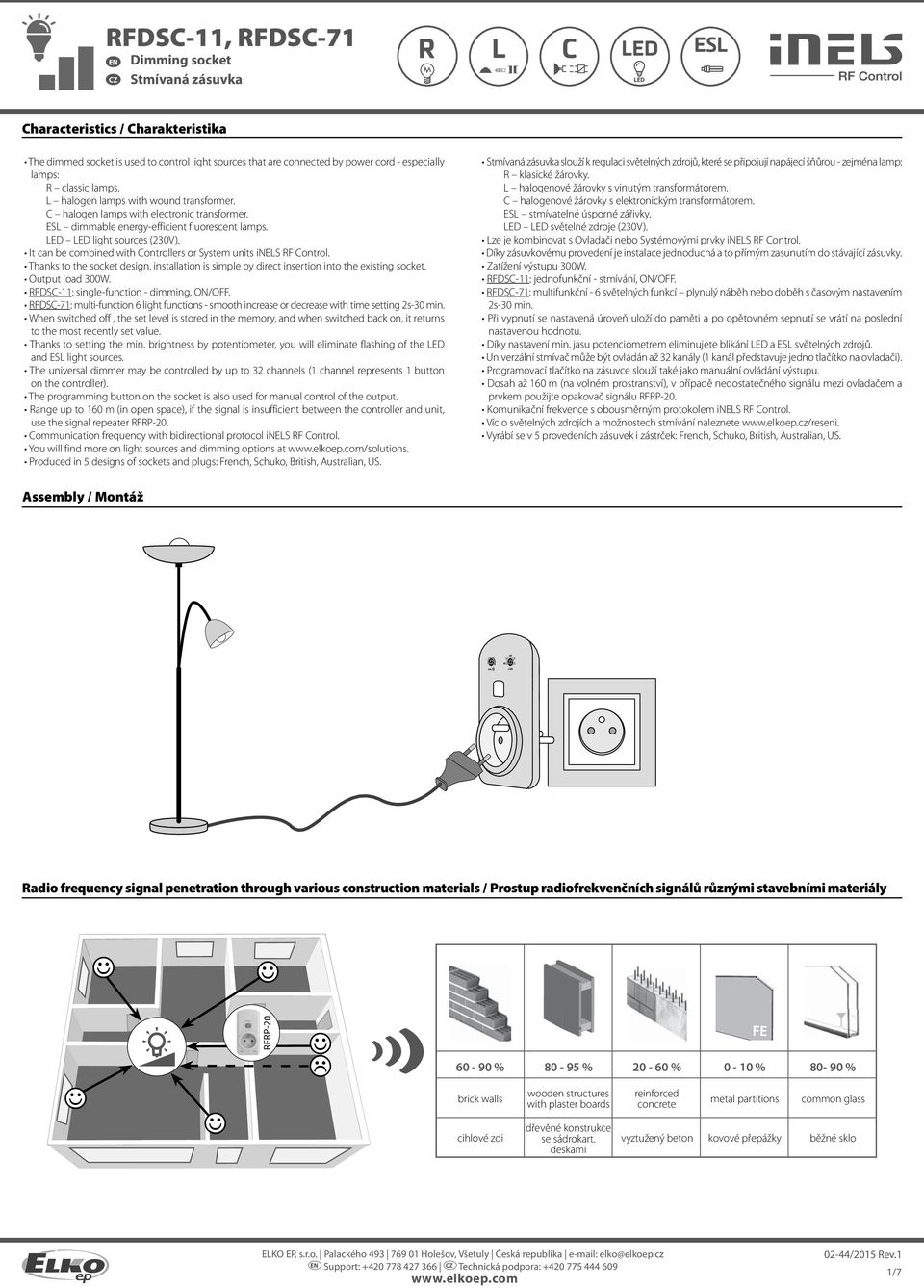 It can be combined with Controllers or System units inels RF Control. Thanks to the socket design, installation is simple by direct insertion into the existing socket. Output load 00W.