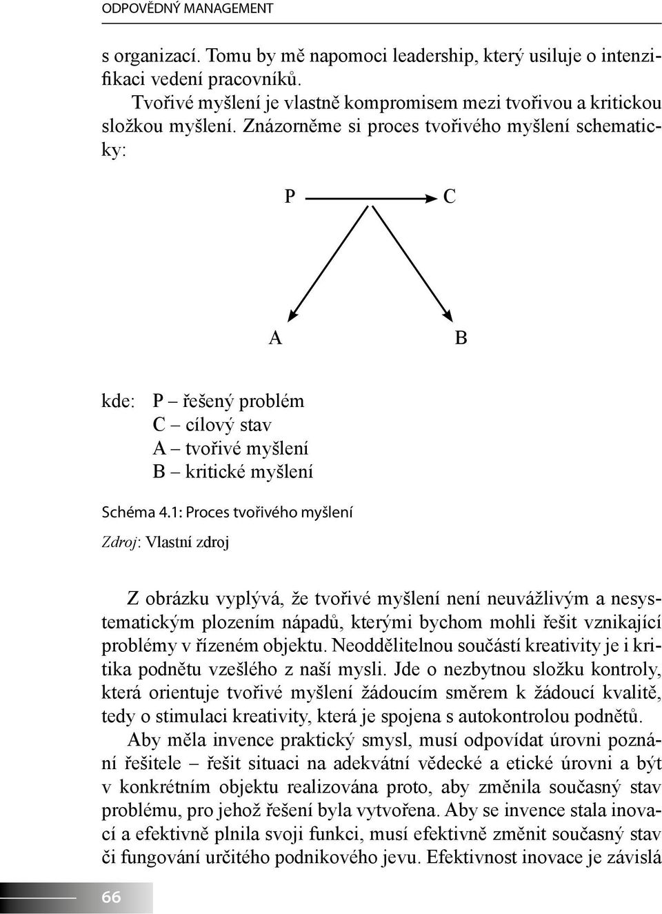 1: Proces tvořivého myšlení Zdroj: Vlastní zdroj Z obrázku vyplývá, že tvořivé myšlení není neuvážlivým a nesystematickým plozením nápadů, kterými bychom mohli řešit vznikající problémy v řízeném