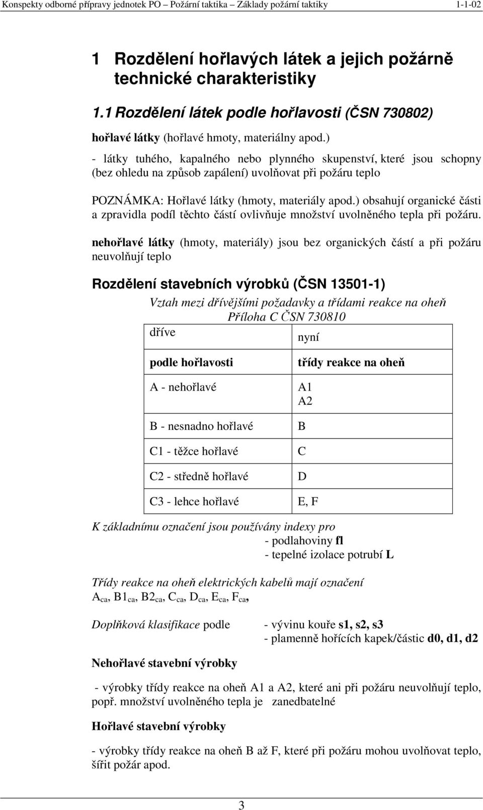 ) obsahují organické části a zpravidla podíl těchto částí ovlivňuje množství uvolněného tepla při požáru.