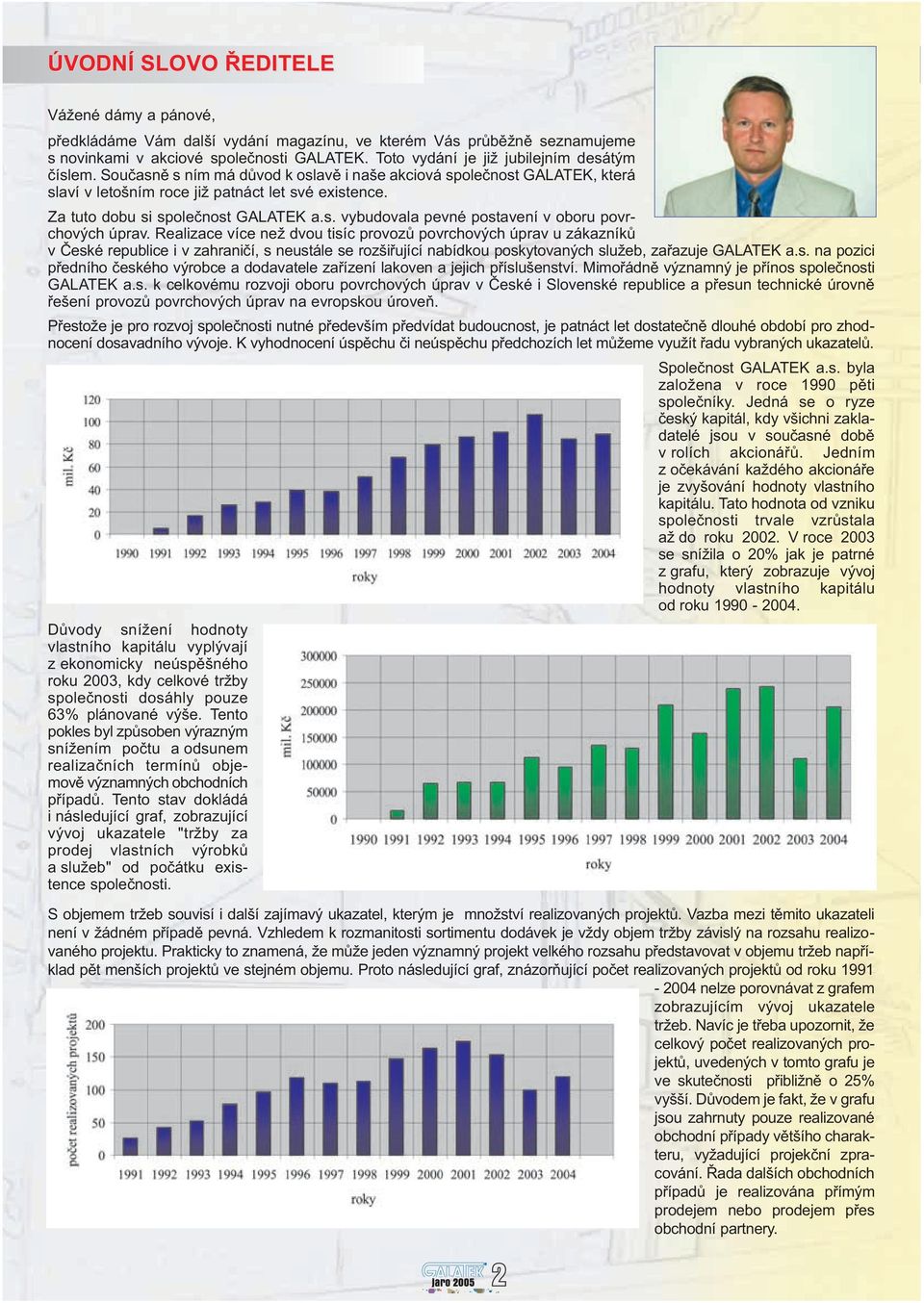 Za tuto dobu si spoleènost GALATEK a.s. vybudovala pevné postavení v oboru povrchových úprav.