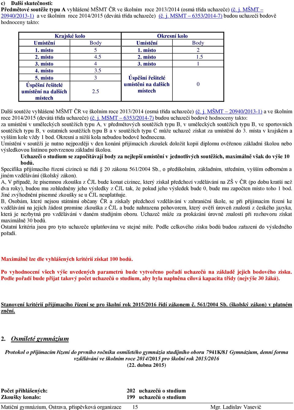 místo 5 1. místo 2 2. místo 4.5 2. místo 1.5 3. místo 4 3. místo 1 4. místo 3.5 5. místo 3 Úspěšní řešitelé Úspěšní řešitelé umístění na dalších místech 2.