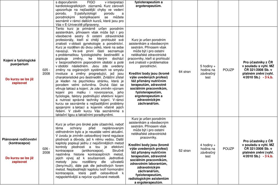 S patofyziologií porodu a porodnickými komplikacemi se můžete seznámit v rámci dalších kurzů, které jsou pro Vás v E-Univerzitě připraveny.