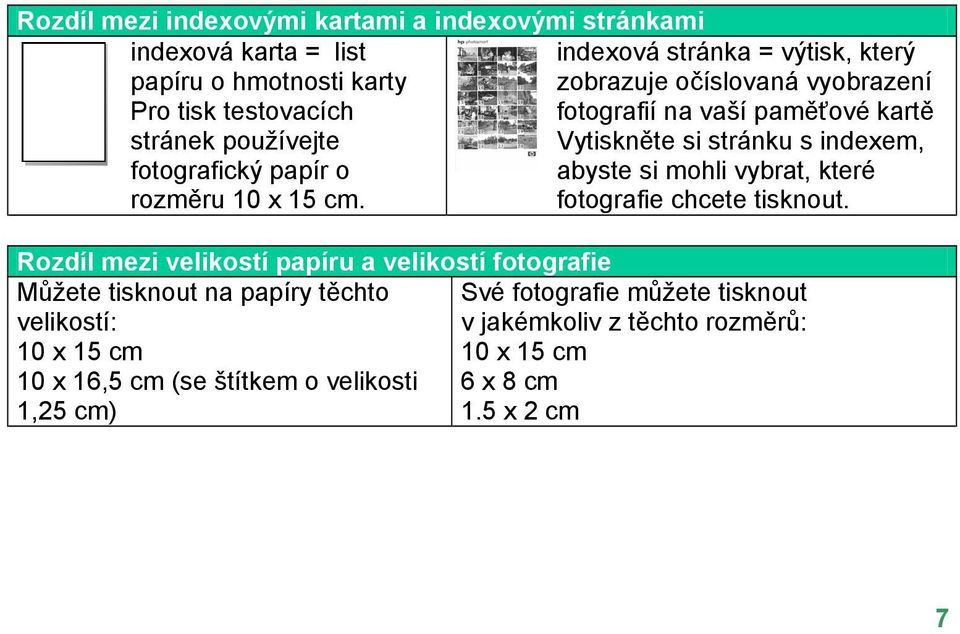 vybrat, které rozměru 10 x 15 cm. fotografie chcete tisknout.