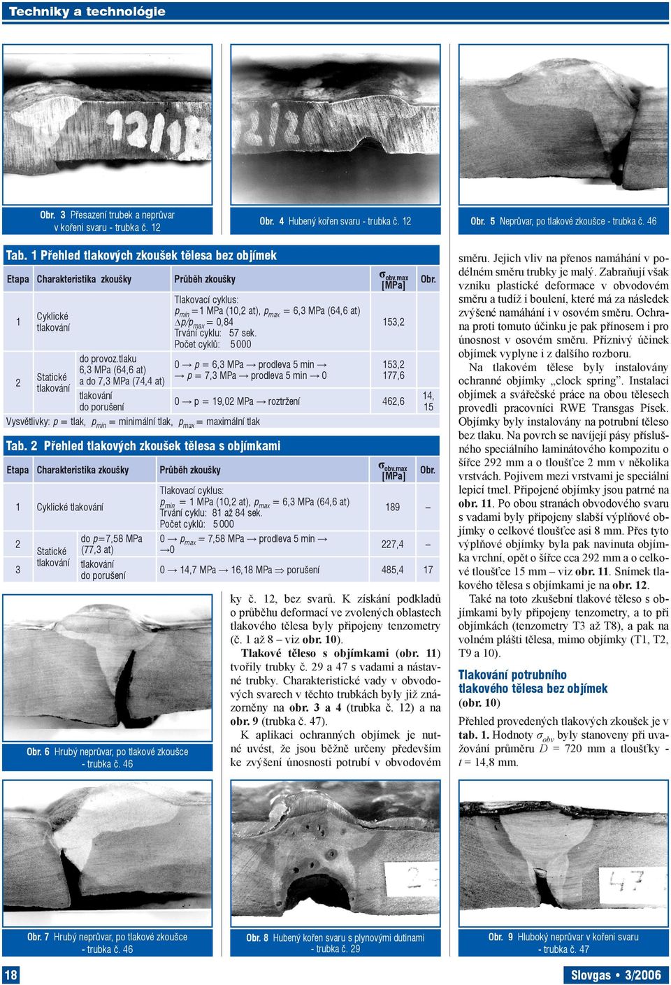 1 MPa (102 at) p max 63 MPa (646 at) p/p max 084 Trvání cyklu: 57 sek Počet cyklů: 5 000 0 p 63 MPa prodleva 5 min p 73 MPa prodleva 5 min 0 Vysvětlivky: p tlak minimální tlak p max maximální tlak