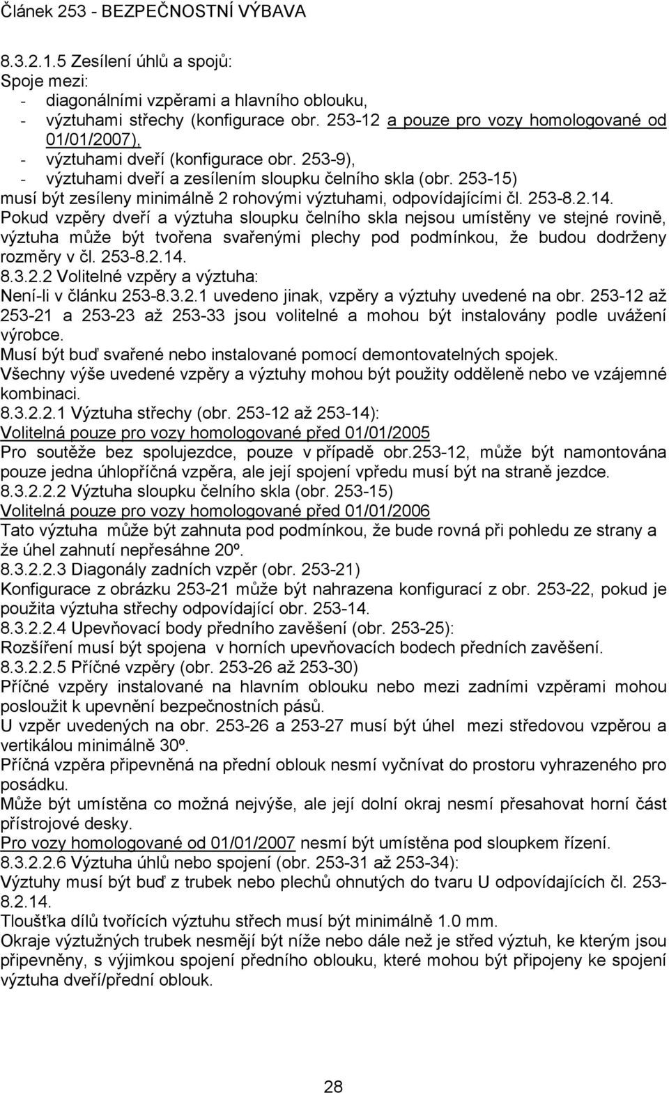 253-15) musí být zesíleny minimálně 2 rohovými výztuhami, odpovídajícími čl. 253-8.2.14.