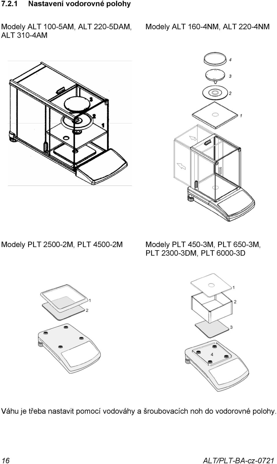 Modely PLT 45-3M, PLT 65-3M, PLT 23-3DM, PLT 6-3D Váhu je třeba