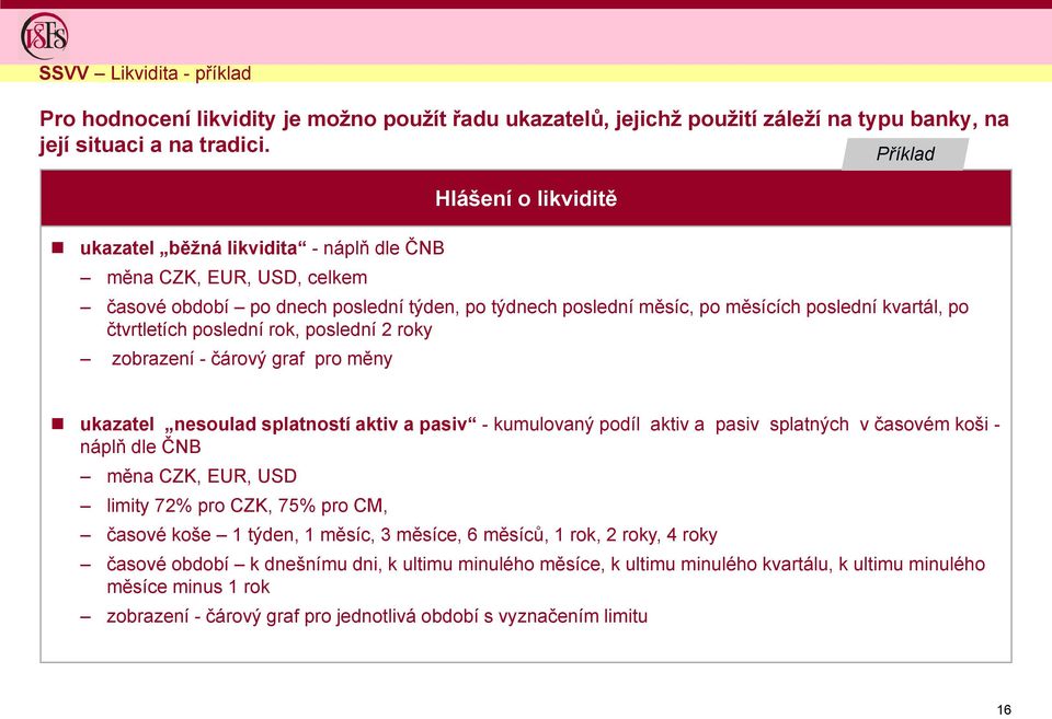 čtvrtletích poslední rok, poslední 2 roky zobrazení - čárový graf pro měny ukazatel nesoulad splatností aktiv a pasiv - kumulovaný podíl aktiv a pasiv splatných v časovém koši - náplň dle ČNB měna