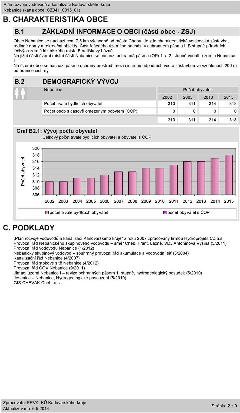 Část řešeného území se nachází v ochranném pásmu II B stupně přírodních léčivých zdrojů lázeňského místa Františkovy Lázně. Na jižní části území místní části se nachází ochranná pásma (OP) 1. a 2.