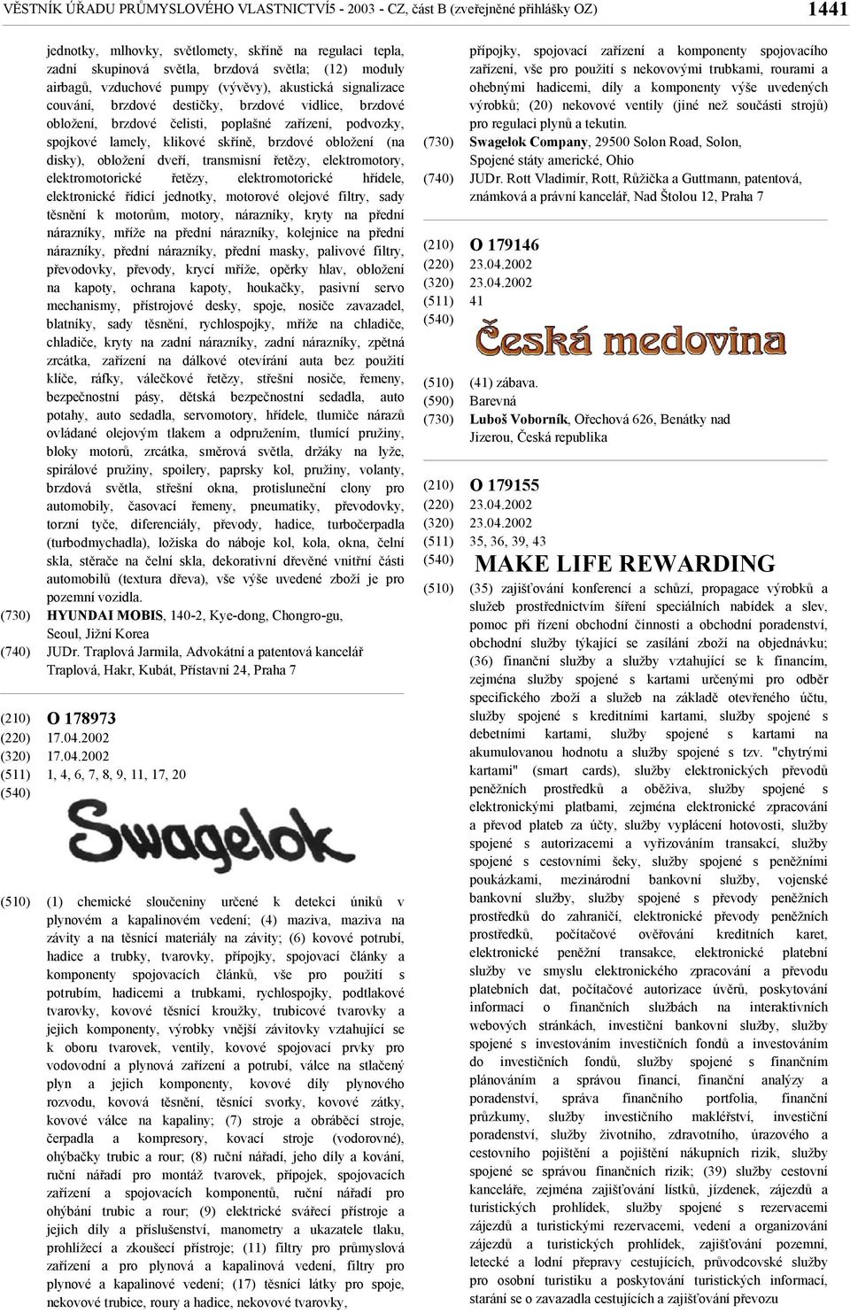 brzdové obložení (na disky), obložení dveří, transmisní řetězy, elektromotory, elektromotorické řetězy, elektromotorické hřídele, elektronické řídicí jednotky, motorové olejové filtry, sady těsnění k