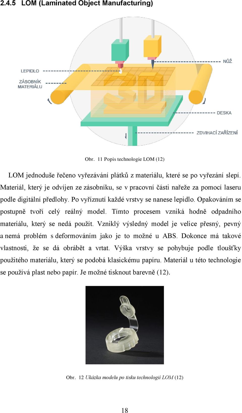 Opakováním se postupně tvoří celý reálný model. Tímto procesem vzniká hodně odpadního materiálu, který se nedá použít.