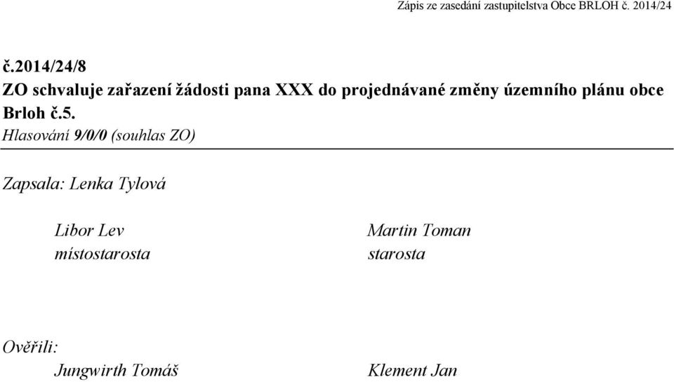 Zapsala: Lenka Tylová Libor Lev místostarosta