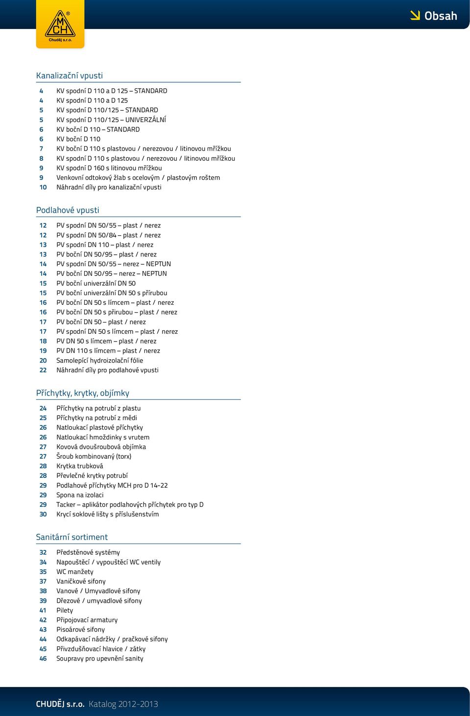 plastovým roštem 10 Náhradní díly pro kanalizační vpusti Podlahové vpusti 12 PV spodní DN 50/55 plast / nerez 12 PV spodní DN 50/84 plast / nerez 13 PV spodní DN 110 plast / nerez 13 PV boční DN