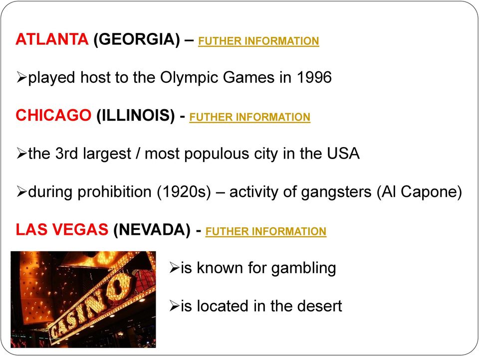 in the USA during prohibition (1920s) activity of gangsters (Al Capone) LAS