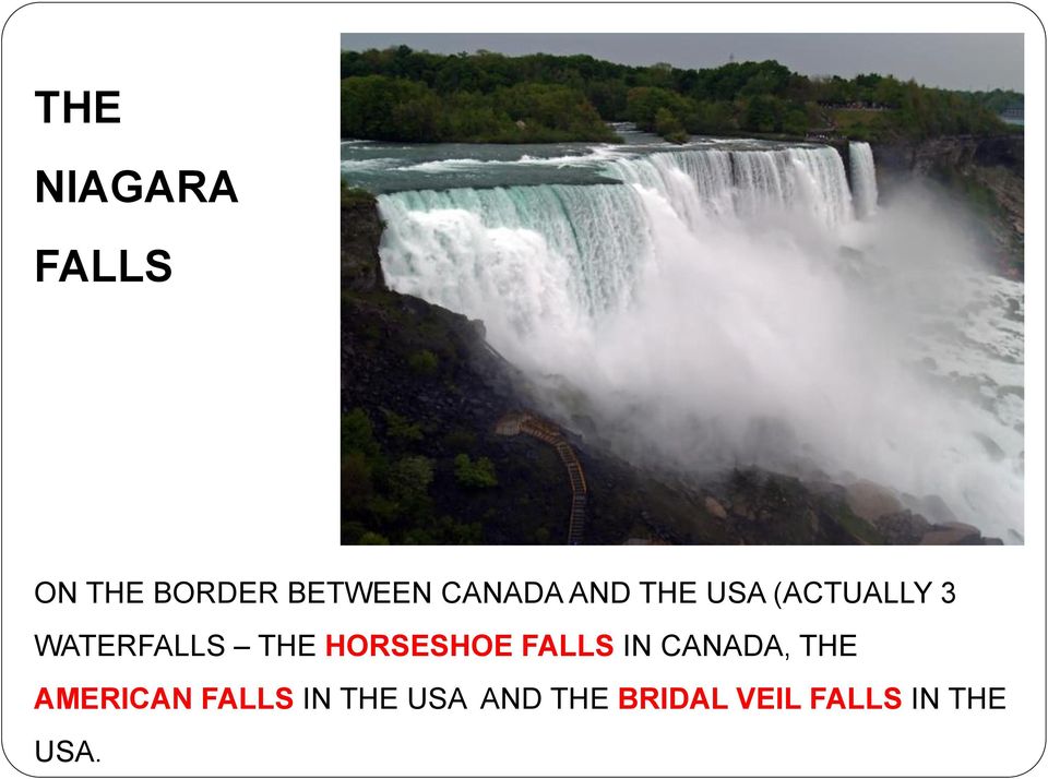 THE HORSESHOE FALLS IN CANADA, THE AMERICAN