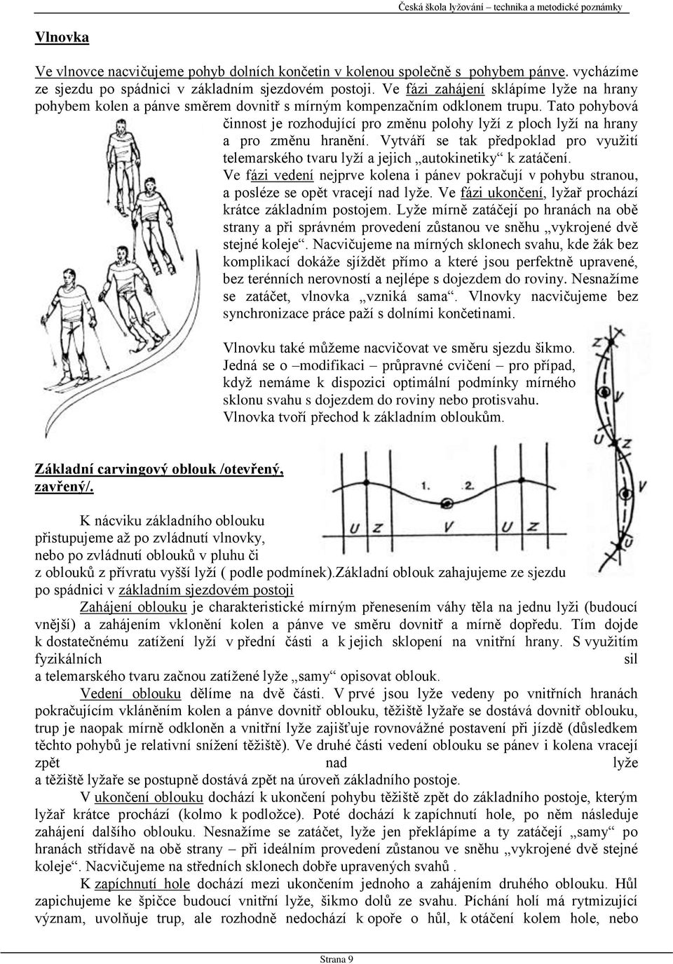 Tato pohybová činnost je rozhodující pro změnu polohy lyží z ploch lyží na hrany a pro změnu hranění. Vytváří se tak předpoklad pro využití telemarského tvaru lyží a jejich autokinetiky k zatáčení.