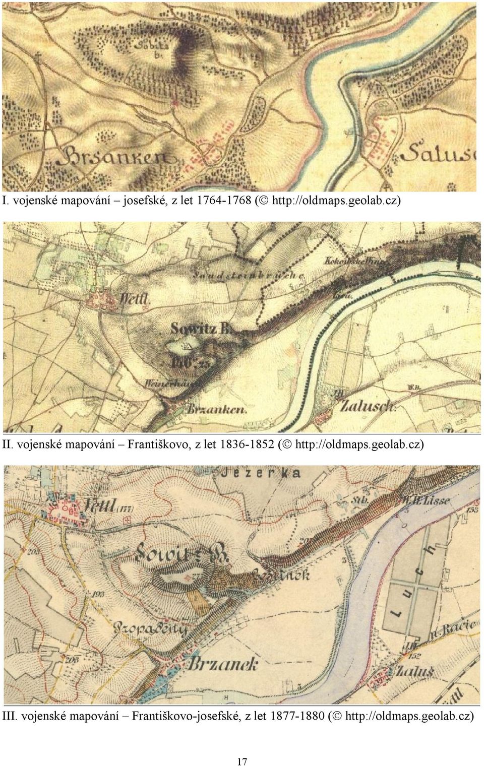 vojenské mapování Františkovo, z let 1836-1852 (