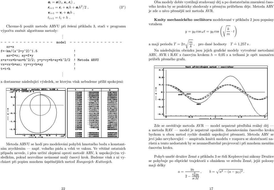 a dostaneme následující výsledek, se kterým však nebudeme příliš spokojeni: Oba modely dobře vystihují studovaný děj a po dostatečném zmenšení časového kroku by se prakticky shodovaly s přesným