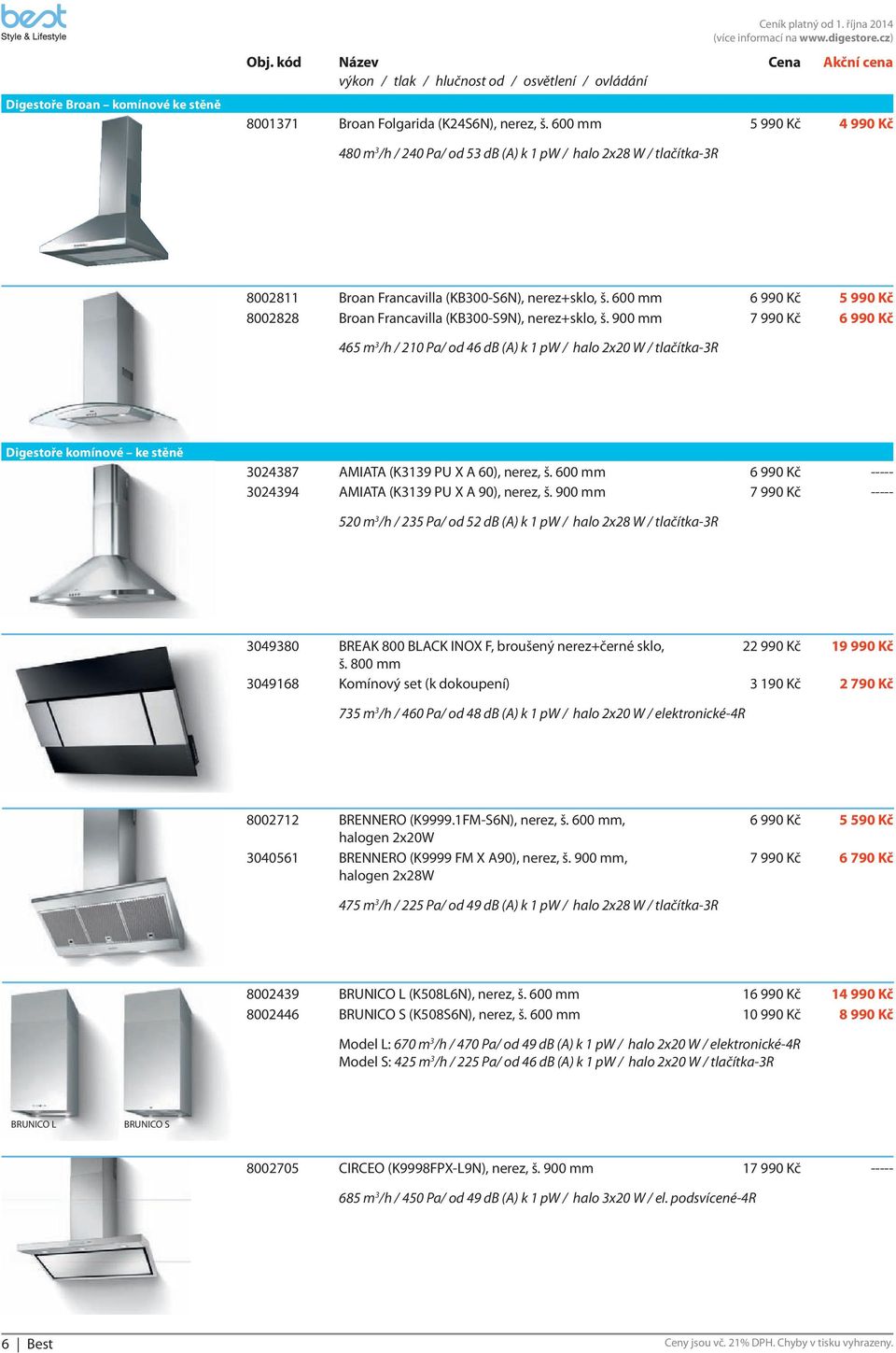 600 mm 6 990 Kč 5 990 Kč 8002828 Broan Francavilla (KB300-S9N), nerez+sklo, š.