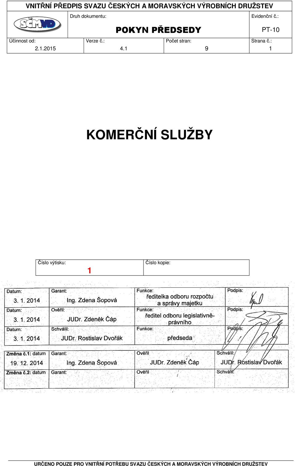 Zdena Šopová ředitelka odboru rozpočtu a správy majetku Datum: Ověřil: Funkce: Podpis: 3. 1. 2014 JUDr.