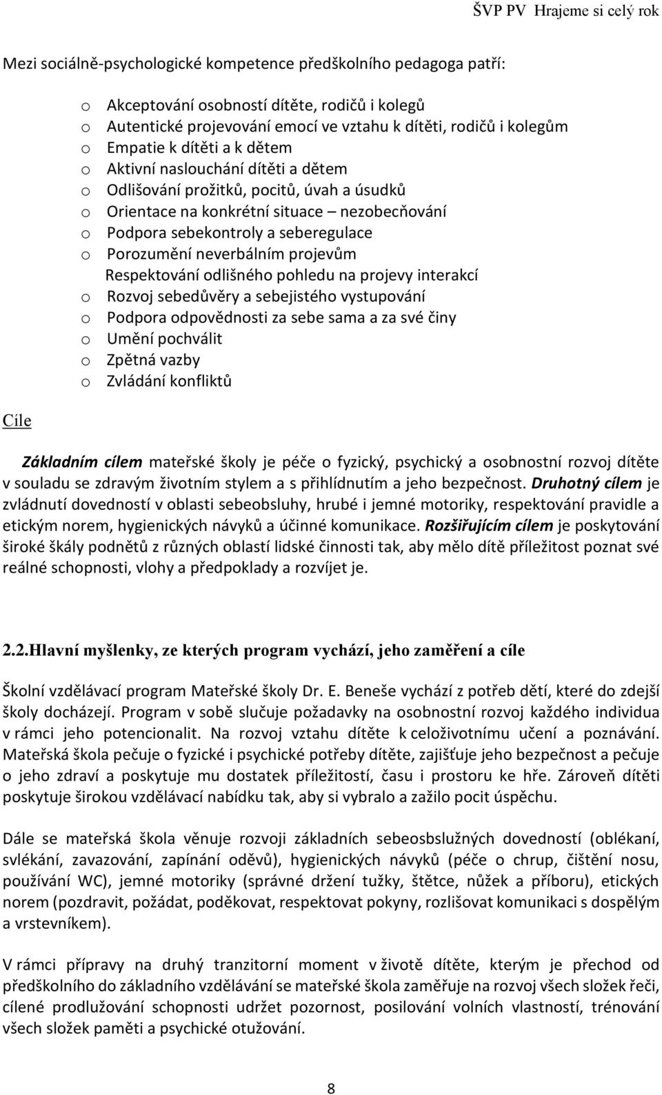 neverbálním projevům Respektování odlišného pohledu na projevy interakcí o Rozvoj sebedůvěry a sebejistého vystupování o Podpora odpovědnosti za sebe sama a za své činy o Umění pochválit o Zpětná