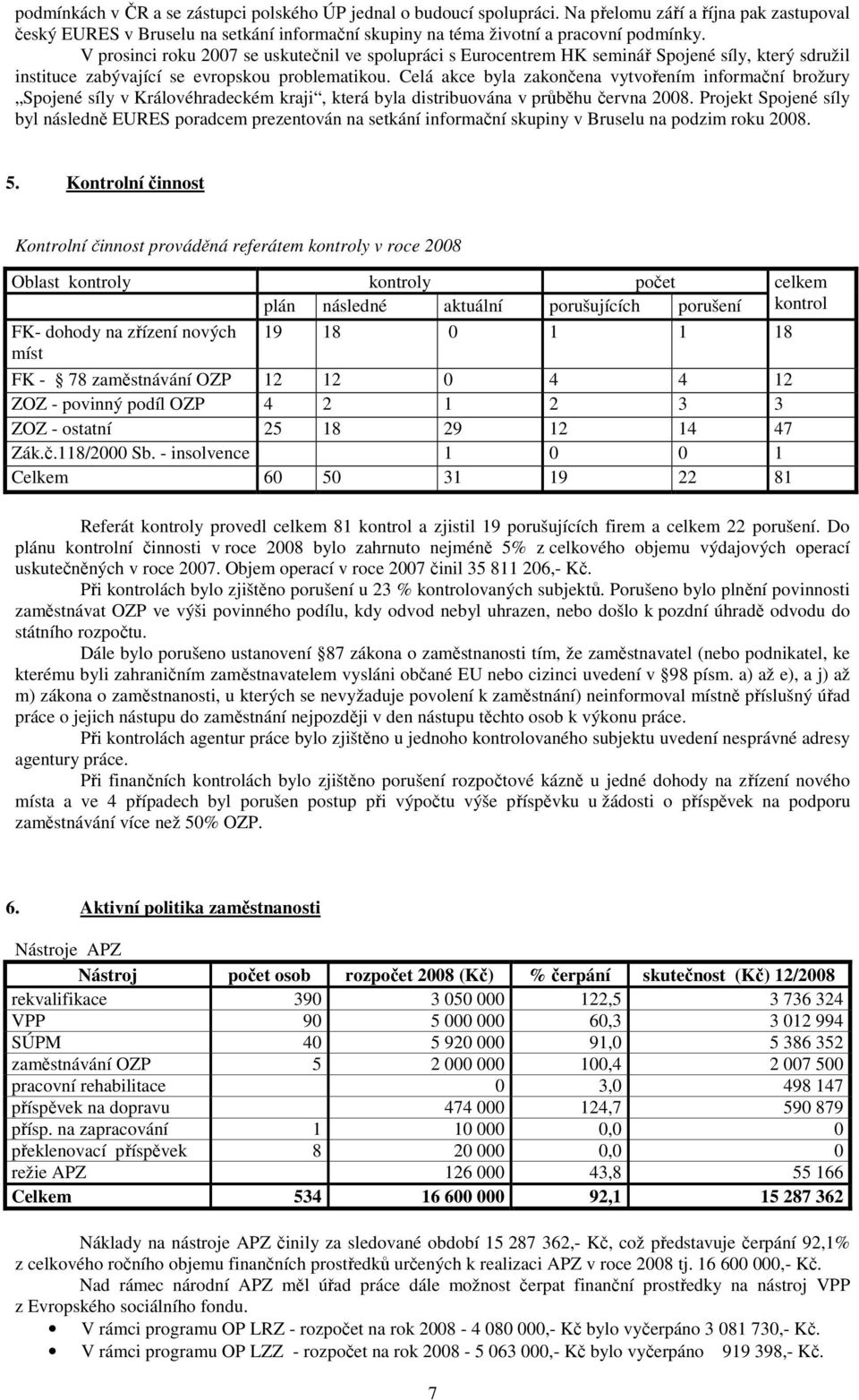 Celá akce byla zakončena vytvořením informační brožury Spojené síly v Královéhradeckém kraji, která byla distribuována v průběhu června 2008.