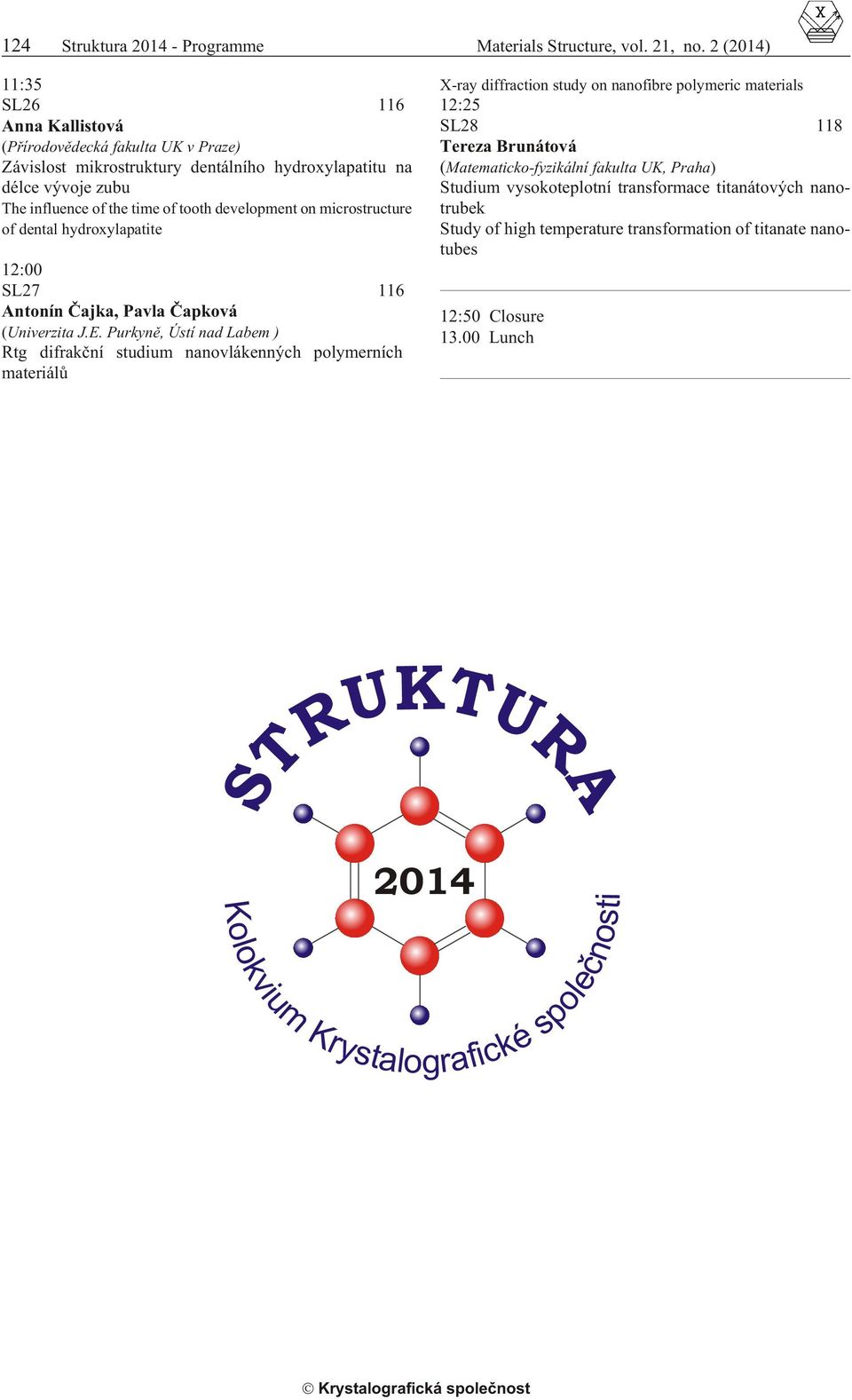 micrstructure f den tal hydrxylapatite 12:00 SL27 116 Antnín Èajka, Pavla Èapkvá (Univerzita J.E.