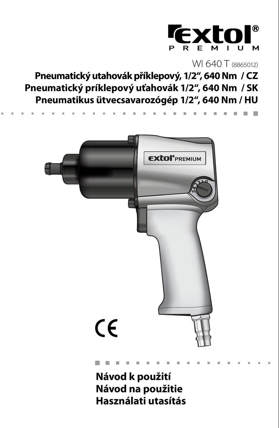 640 Nm / Pneumatikus ütvecsavarozógép 1/2, 640 Nm /