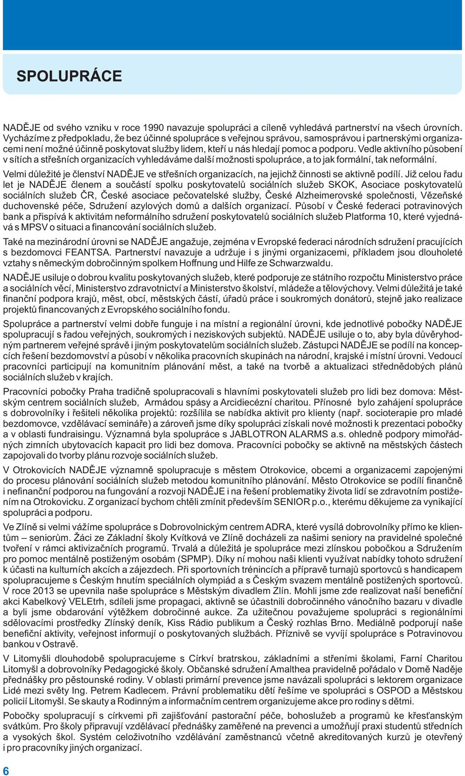 Vedle aktivního působení v sítích a střešních organizacích vyhledáváme další možnosti spolupráce, a to jak formální, tak neformální.