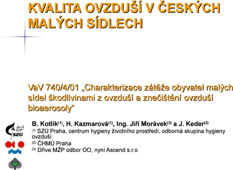 KVALITA OVZDUŠÍ V ČESKÝCH MALÝCH SÍDLECH - PDF Stažení zdarma