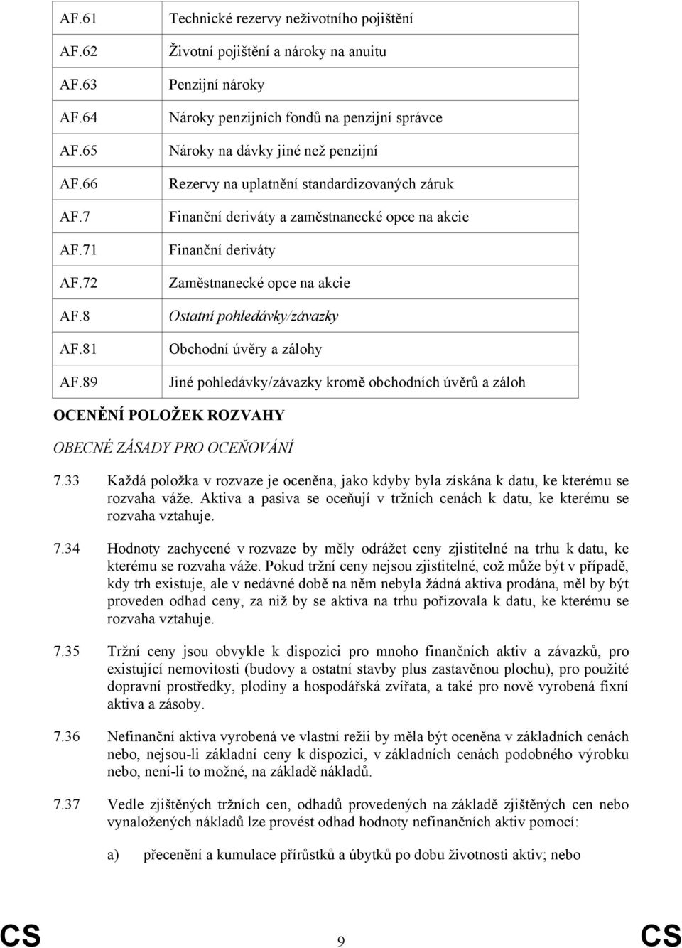 standardizovaných záruk Finanční deriváty a zaměstnanecké opce na akcie Finanční deriváty Zaměstnanecké opce na akcie Ostatní pohledávky/závazky Obchodní úvěry a zálohy Jiné pohledávky/závazky kromě