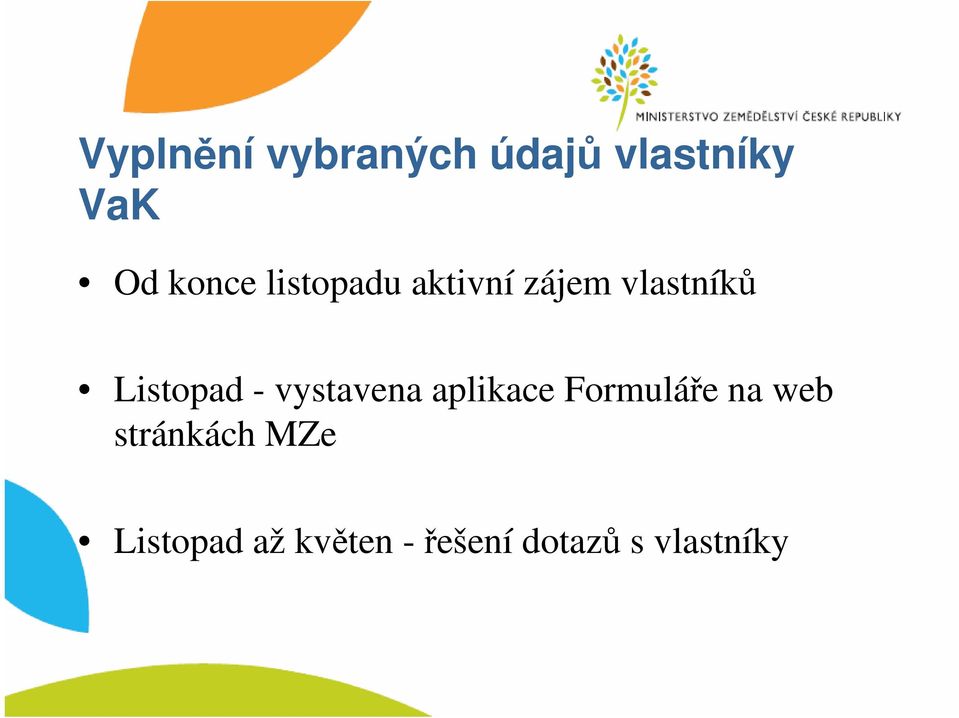 Listopad - vystavena aplikace Formuláře na web