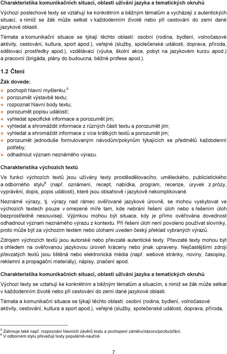 Témata a komunika ní situace se týkají t chto oblastí: osobní (rodina, bydlení, volno asové aktivity, cestování, kultura, sport apod.