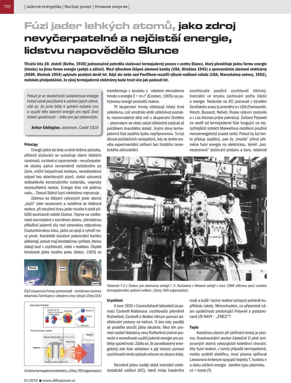 Mezi výbuchem štěpné atomové bomby (USA, Hirošima 1945) a zprovozněním atomové elektrárny (SSSR, Obninsk 1954) uplynulo pouhých devět let.