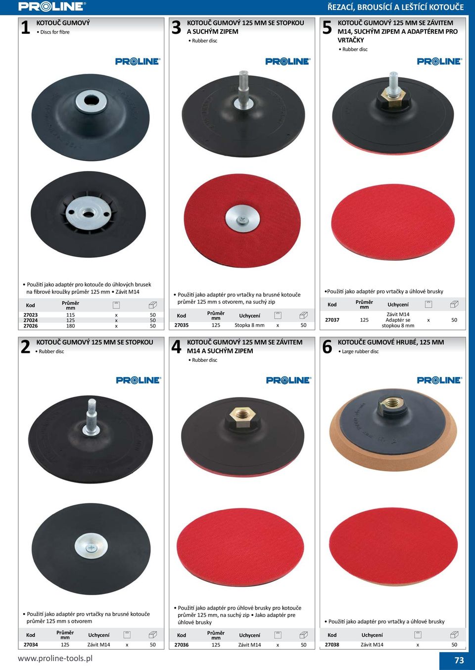 průměr s otvorem, na suchý zip Uchycení 70 Stopka 8 0 KOTOUČ GUMOVÝ MM SE ZÁVITEM M A SUCHÝM ZIPEM Rubber disc Použití jako adaptér pro vrtačky a úhlové brusky 707 Uchycení Závit M Adaptér se stopkou