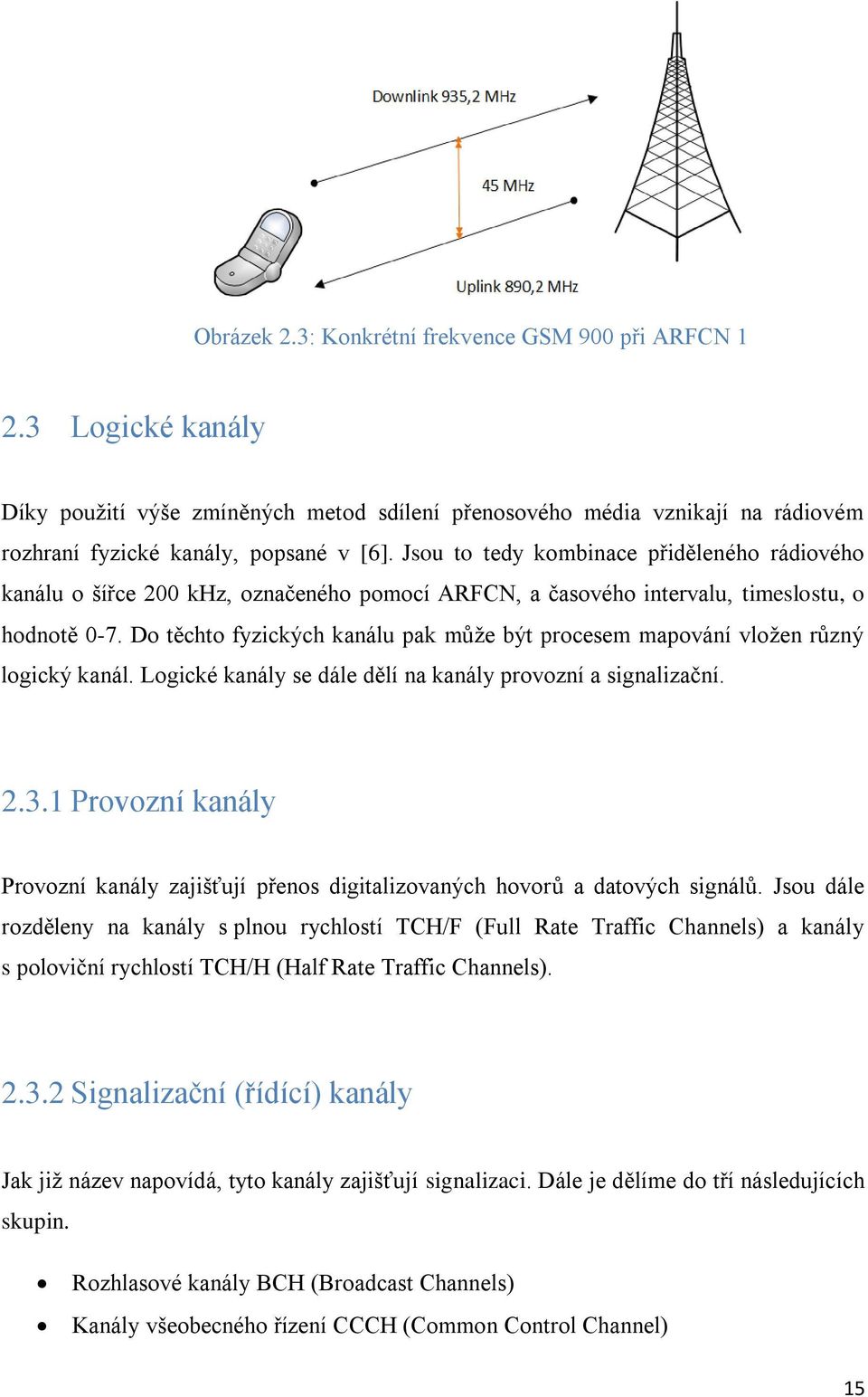 Do těchto fyzických kanálu pak může být procesem mapování vložen různý logický kanál. Logické kanály se dále dělí na kanály provozní a signalizační. 2.3.