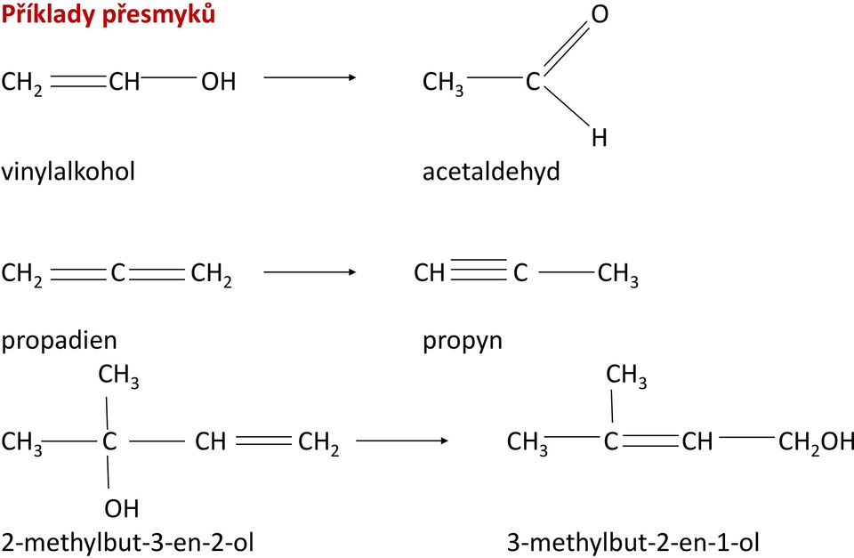 propadien propyn CH 3 CH 3 CH 3 C CH CH 2 CH 3 C