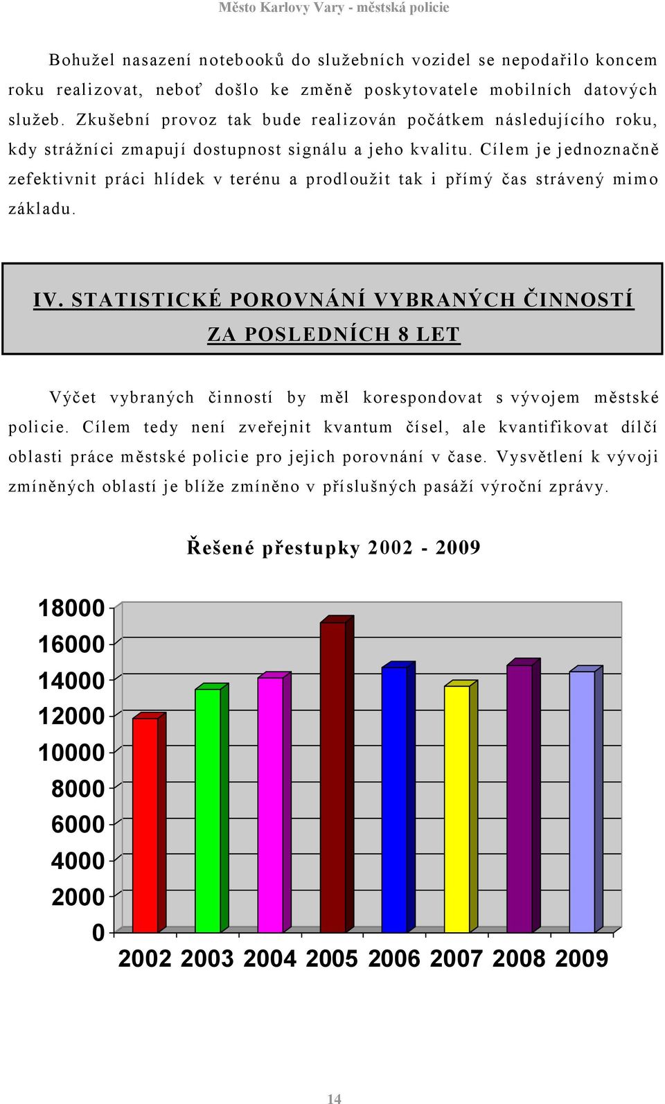 Cíle m je jednoznačně zefektivnit práci hlídek v terénu a prodlouţit tak i přímý čas strávený mimo základu. IV.