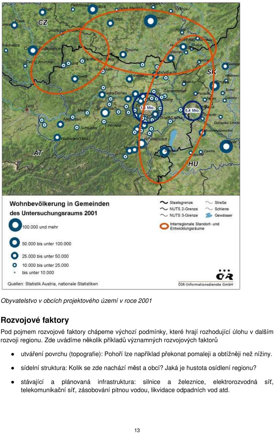 Zde uvádíme několik příkladů významných rozvojových faktorů utváření povrchu (topografie): Pohoří lze například překonat pomaleji a obtížněji