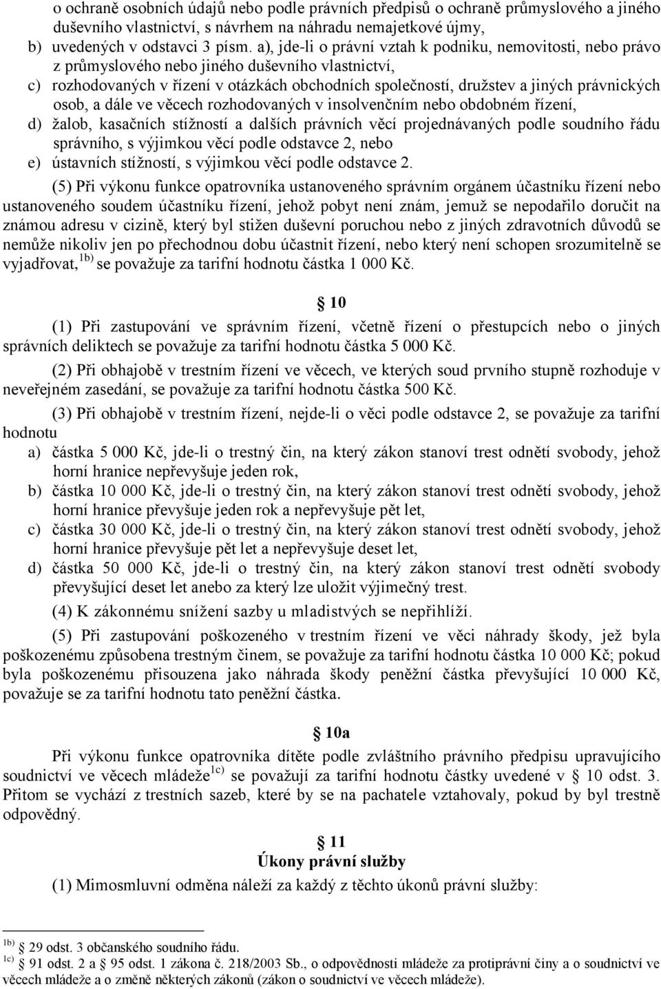 právnických osob, a dále ve věcech rozhodovaných v insolvenčním nebo obdobném řízení, d) žalob, kasačních stížností a dalších právních věcí projednávaných podle soudního řádu správního, s výjimkou