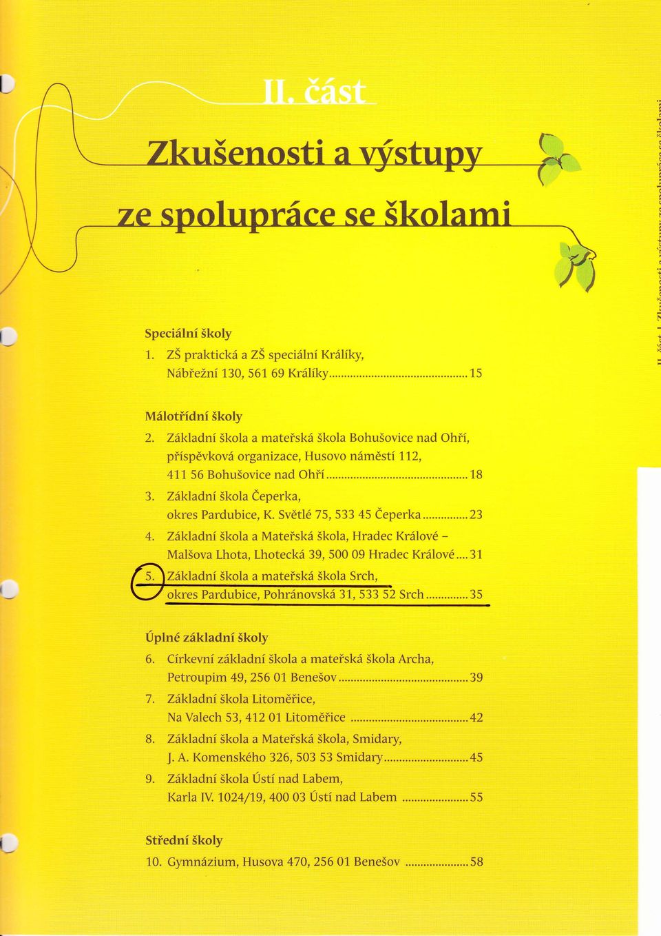 Světlé 75, 533 45 Čeperka...23 Zkladní škola a Mateřsk škola, Hradec Krlové Malšova Lhota, Lhoteck 39,500 09 Hradec Krlové.