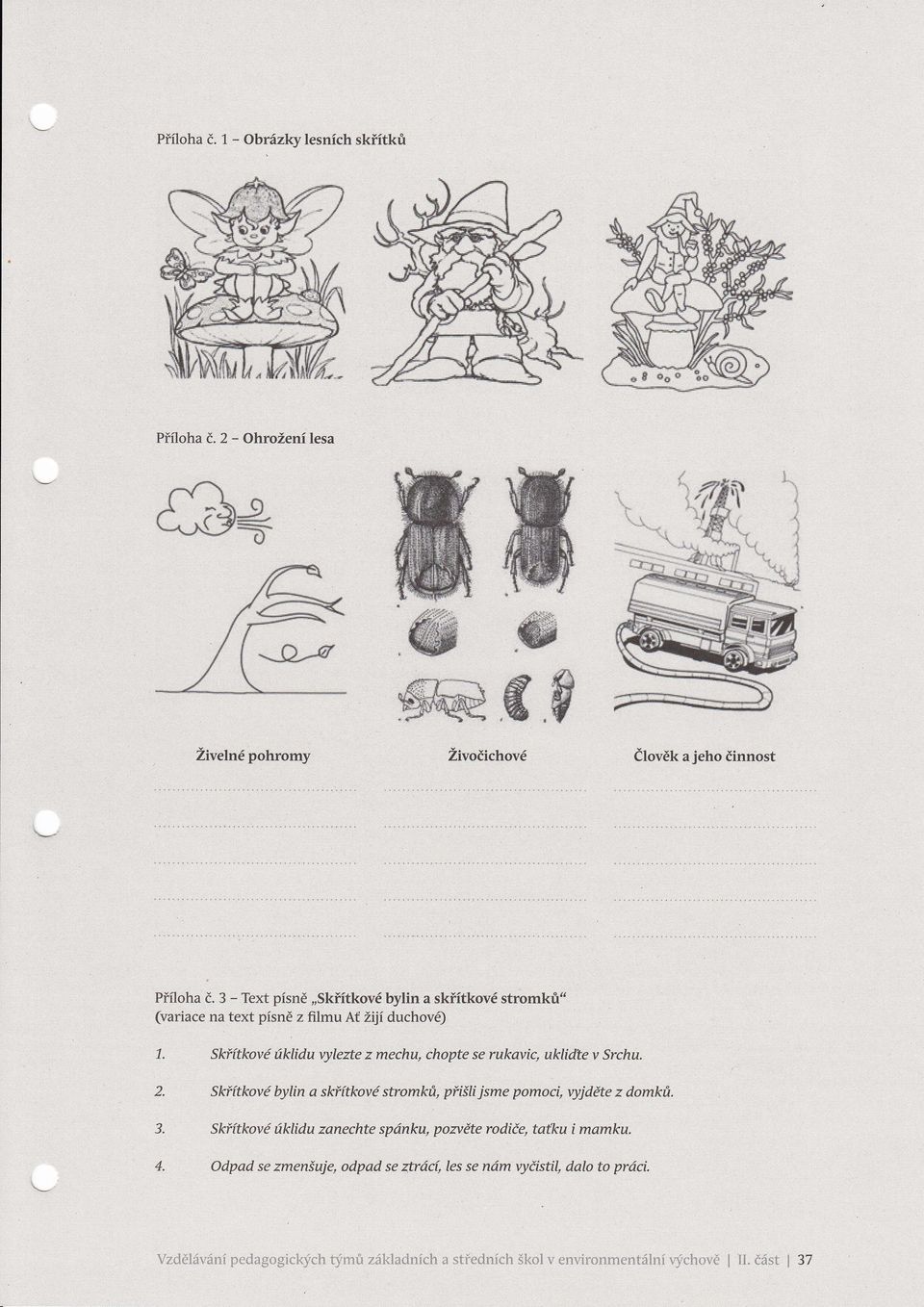 3 - Text písně,,skřítkovébylin a skřítkové stromk" (variace na text písně z filmu At žijíduchov) 1.