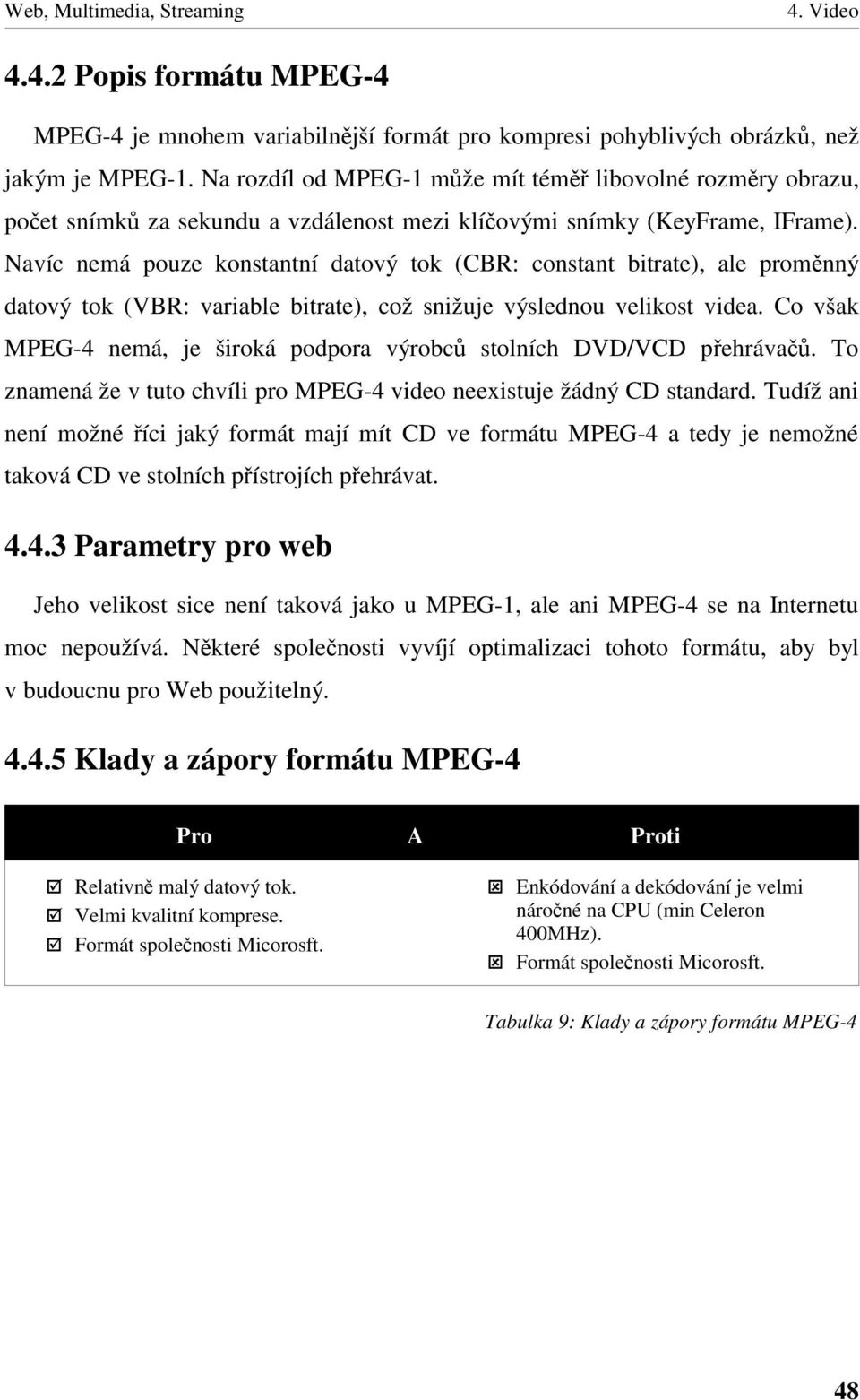 Navíc nemá pouze konstantní datový tok (CBR: constant bitrate), ale promnný datový tok (VBR: variable bitrate), což snižuje výslednou velikost videa.