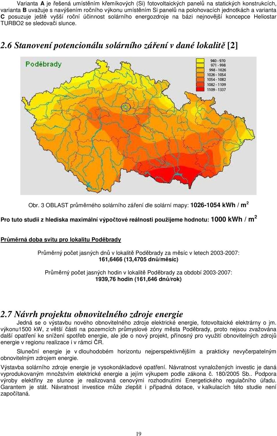 6 Stanovení potencionálu solárního záření v dané lokalitě [2] Obr.