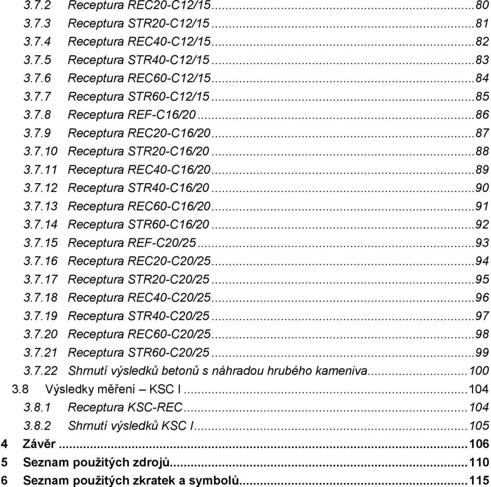 ..91 3.7.14 Receptura STR60-C16/20...92 3.7.15 Receptura REF-C20/25...93 3.7.16 Receptura REC20-C20/25...94 3.7.17 Receptura STR20-C20/25...95 3.7.18 Receptura REC40-C20/25...96 3.7.19 Receptura STR40-C20/25.