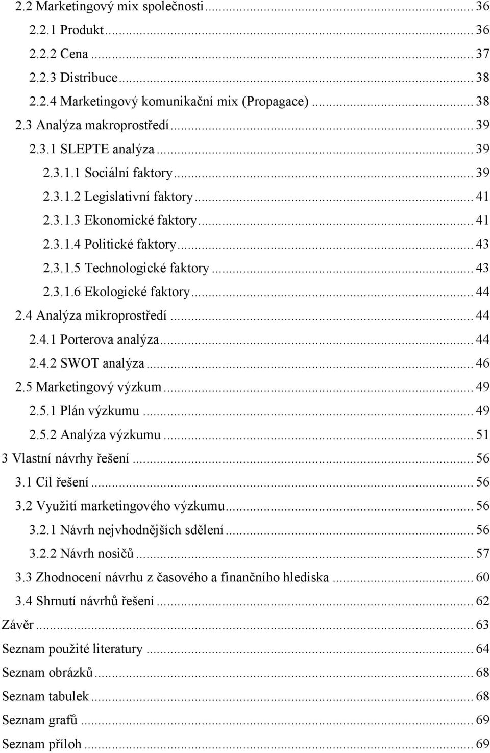 .. 44 2.4 Analýza mikroprostředí... 44 2.4.1 Porterova analýza... 44 2.4.2 SWOT analýza... 46 2.5 Marketingový výzkum... 49 2.5.1 Plán výzkumu... 49 2.5.2 Analýza výzkumu... 51 3 Vlastní návrhy řešení.