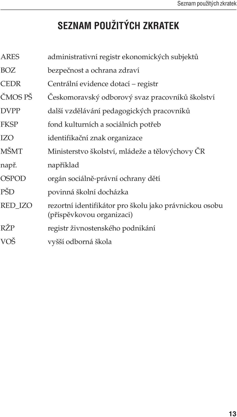 svaz pracovníků školství další vzdělávání pedagogických pracovníků fond kulturních a sociálních potřeb identifikační znak organizace Ministerstvo školství,