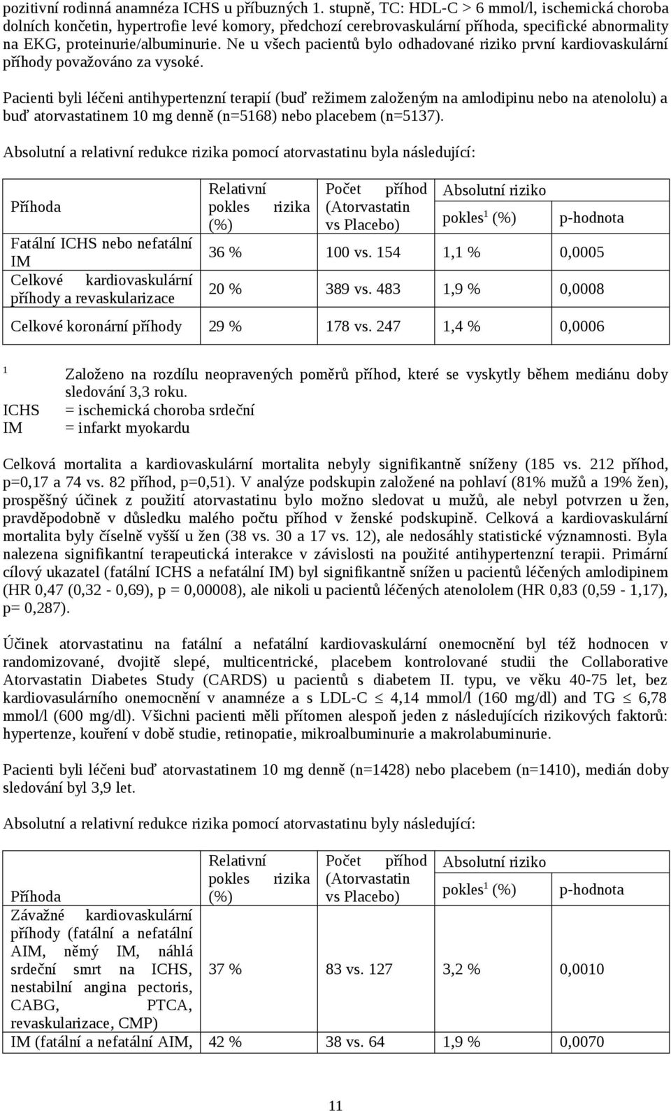 Ne u všech pacientů bylo odhadované riziko první kardiovaskulární příhody považováno za vysoké.